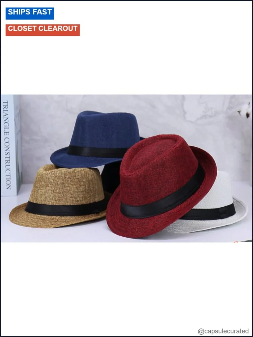Ultrafun 5 Pack Short Brim Fedora Classic Summer Beach Sun Hat Panama Cap Men